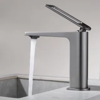 Смеситель для раковины Black&White Universe 9901MG оружейная сталь